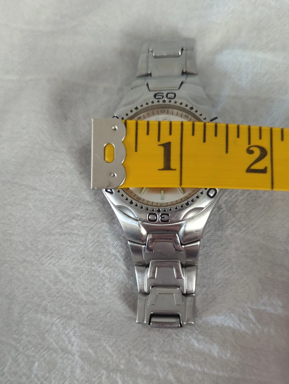 Vintage Fossil Blue AM-3572 Men's Sport Watch - Silver Sunburst Dial 100M